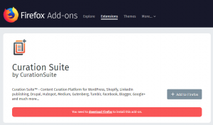 Curation Suite FireFox Add-on Official Release