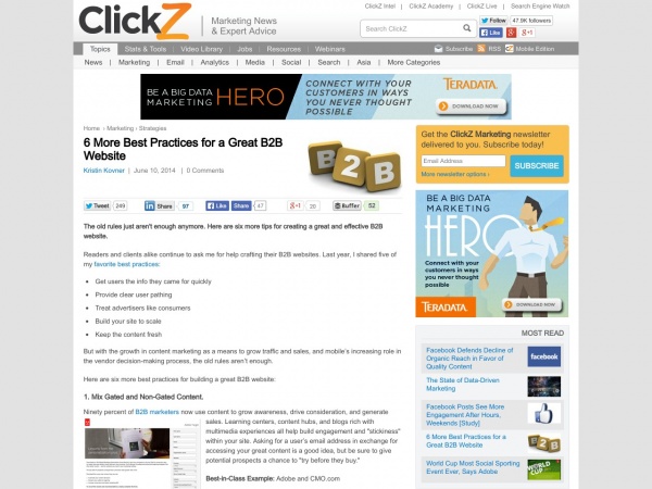 http://www.clickz.com/clickz/column/2349069/6-more-best-practices-for-a-great-b2b-website