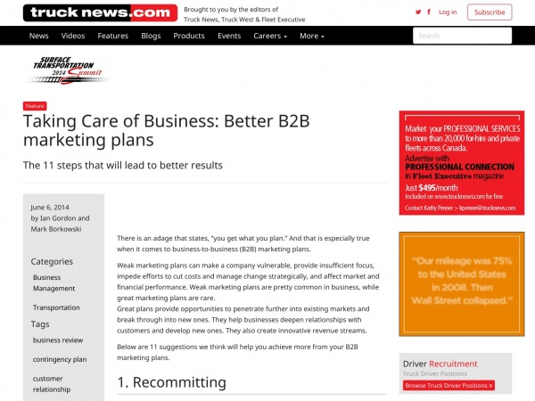B2B RoundUp – Business Plans, Small Content Wins, and Why Measuring B2B Content is Easy